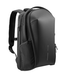 Bizz Backpack - Black תיק גב XD DESIGN, תיק גב מעוצב, תיק גב שחור,תיק גב למחשב נייד, תיק גב שחור ללפטופ, תיק גב גדול, תיק גב שחור אלגנט, תיק גב עשוי חומרים ממוחזרים, מתנה ממותגת לעובדים, סוואג לעסקים, תיק גב לעובדים